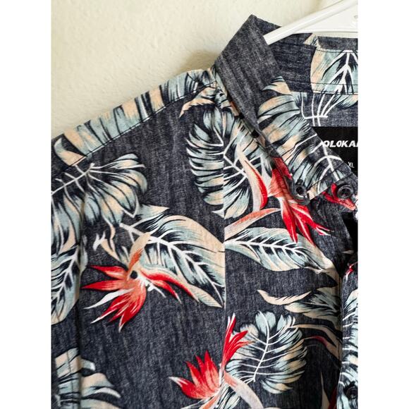 Molokai Surf Co. Men's Button-Up Short-Sleeve Shirt Floral Hawaiian Size XL - Picture 5 of 9